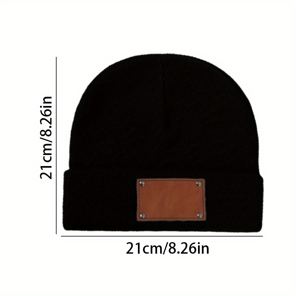 Custom Name Leather Label Knit - огляд і ціна Beanie Cuffed Knit