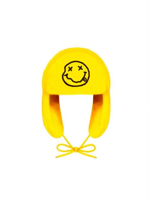 Yellow Smiley Face Plush Earfl - огляд і ціна Trapper Hat Ear Flap